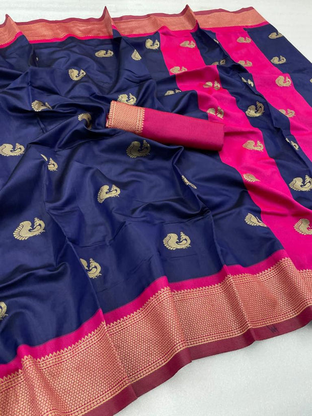 Vastra Creations Banarasi Soft Silk Saree